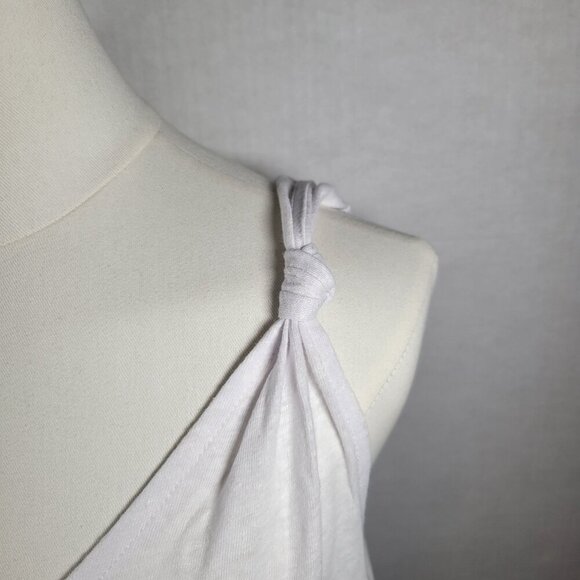 Madewell Women Casual Summery White Linen Blend Knot Strap Tank Top Size XL - Picture 2 of 9